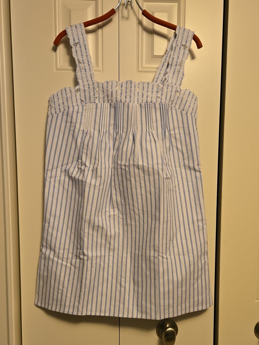 J. Crew Girls White and Light Blue Striped Nightgown